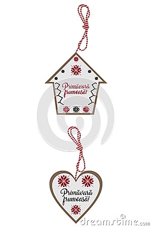 Martisor with writing on it in Romanian Vector Illustration