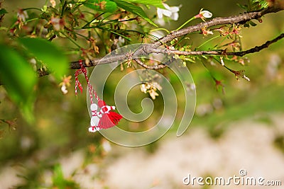 Martisors, symbols of beginning of spring Stock Photo