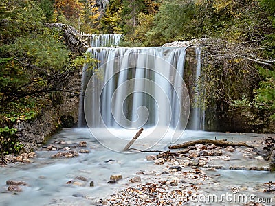 Martuljek lower waterfall, Slovenia Stock Photo