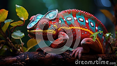 Majestic Chameleon in Natural Camouflage Stock Photo