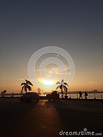 Marvelous sun set in coolest evening Stock Photo