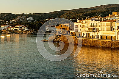 Marvelous sunrise at beautiful costal town Cadaques at Catalonia, Spain. Editorial Stock Photo