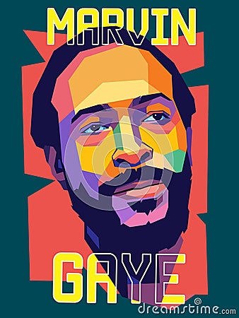 Marvin Gaye vector portrait illustration. Wpap Art Style Vector Illustration