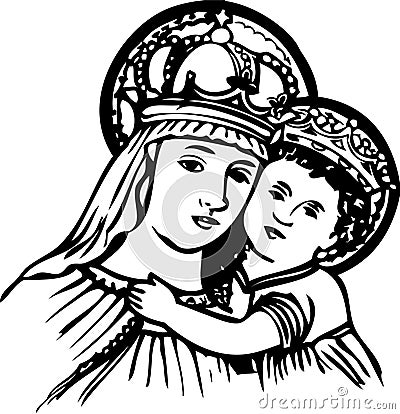 Mary and Baby Jesus Stock Photo