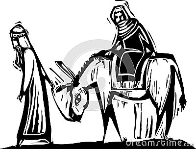 Mary and Joseph Vector Illustration