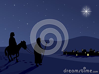 Mary and Joseph by Bethlehem Stock Photo