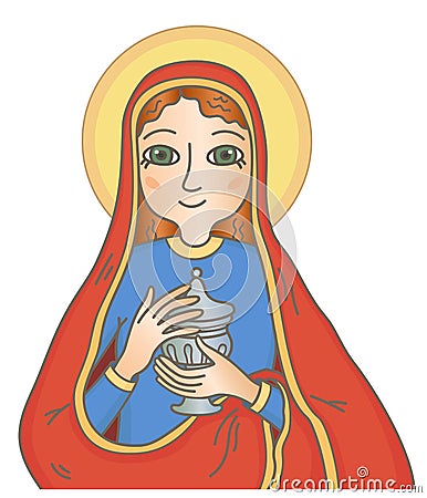 Mary Magdalene as a Myrrhbearer with an ointment pot vector illustration Vector Illustration