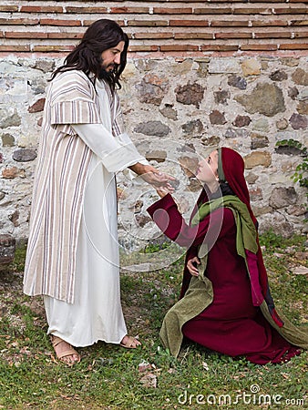 Mary recognizes Jesus Stock Photo