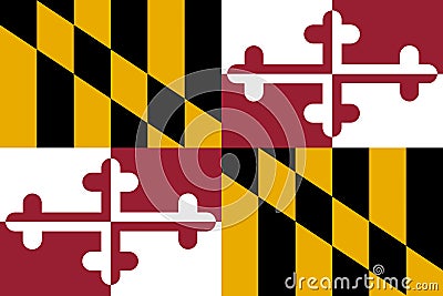 Maryland flag. Vector illustration. United States of America Vector Illustration