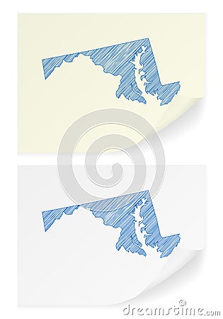 Maryland scribble map Vector Illustration