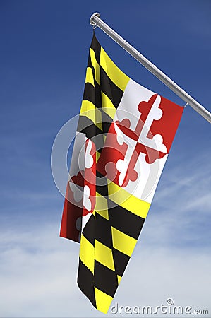 Maryland state flag Stock Photo