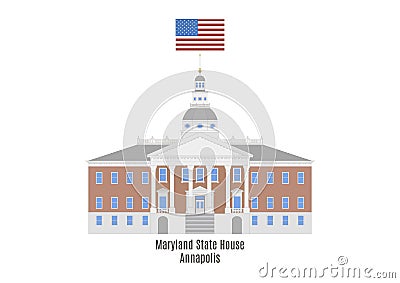 Maryland State House, Annapolis Vector Illustration