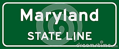 Maryland state line road sign Vector Illustration