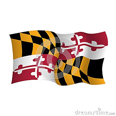 Maryland vector waving flag. USA state symbol. Vector illustration Vector Illustration