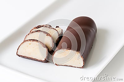 Marzipan chocolate Stock Photo