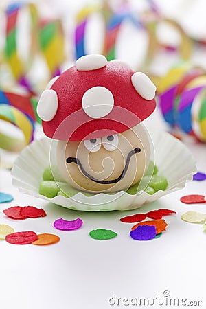 Marzipan mushroom Stock Photo