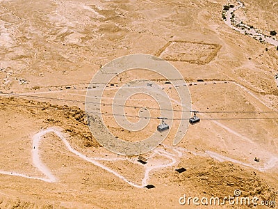 Masada Cable Car Stock Photo