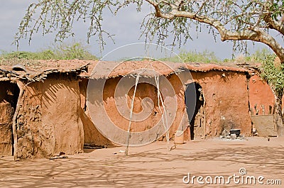 Masai home Stock Photo
