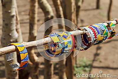 Masai traditional jewelry Stock Photo