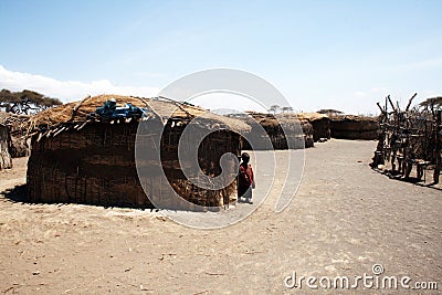 A masai village Editorial Stock Photo