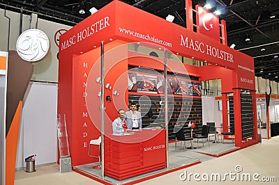 Masc Holster Pavilion at Abu Dhabi International Hunting and Equestrian Exhibition Editorial Stock Photo