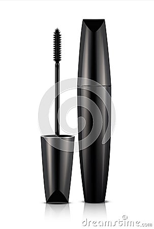 Mascara cosmetic product container for brand cosmetics vector illustration Cartoon Illustration