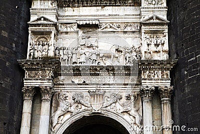 Maschio angioino gate Stock Photo