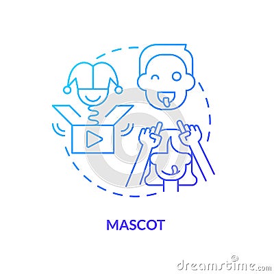 Mascot blue gradient concept icon Vector Illustration