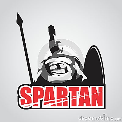 MASCOT CHARACTER POWERFUL SPARTAN WARRIOR Vector Illustration