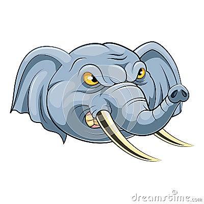 Mascot Head of an elephant Vector Illustration