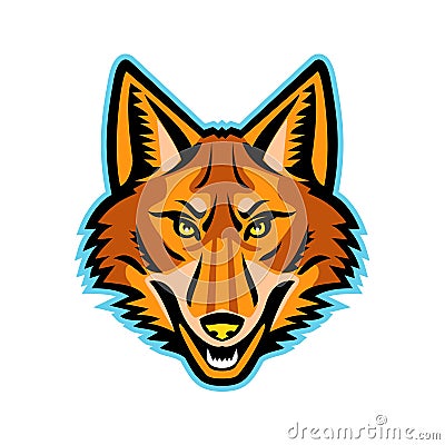 Coyote Head Front Mascot Vector Illustration