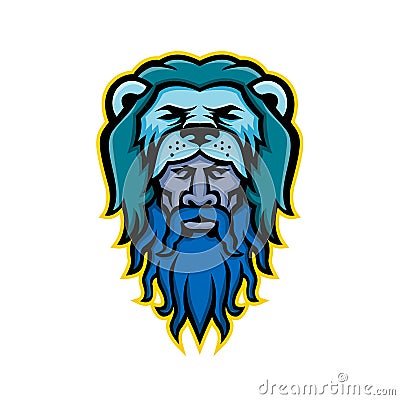 Hercules Wearing Lion Skin Mascot Vector Illustration