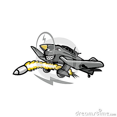 Junkers Ju 87 Stuka Dive Bomber Mascot Vector Illustration