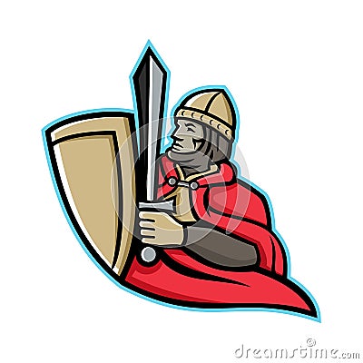 Medieval King Regnant Mascot Vector Illustration