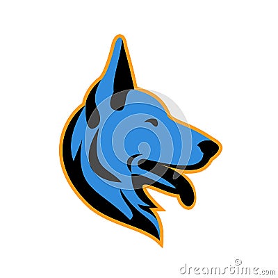 German Shepherd Dog Side Mascot Vector Illustration