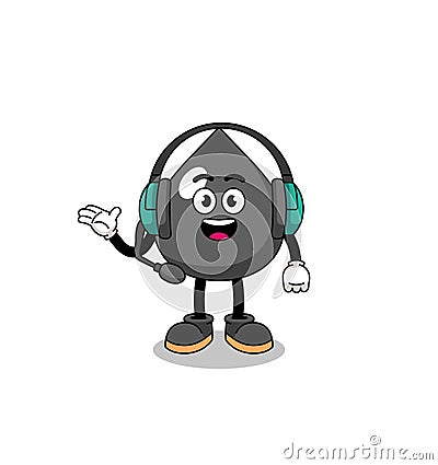 Mascot Illustration of oil as a customer services Vector Illustration