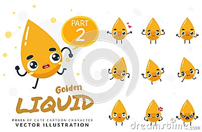 Mascot images of the Yellow Liquid. First set. Vector Illustration Stock Photo