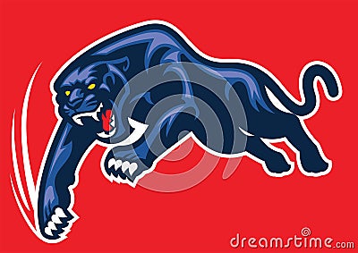 Mascot panther attack Vector Illustration