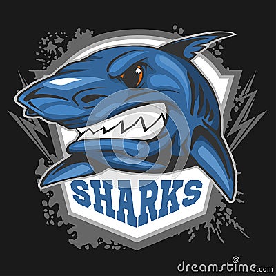 Mascot Sharks - emblem for a sport team. Vector Illustration