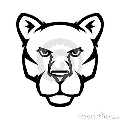 Mascot stylized cougar head. Vector Illustration