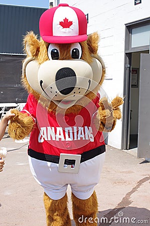Mascot of the Vancouver Canadians baseball team Editorial Stock Photo