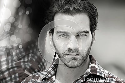 Masculine man face Stock Photo