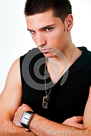 Masculine man looking cool and tough Stock Photo