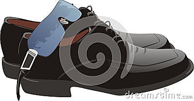 Masculine shoes and glasses Vector Illustration