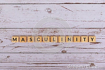 Masculinity text on wood blocks Stock Photo