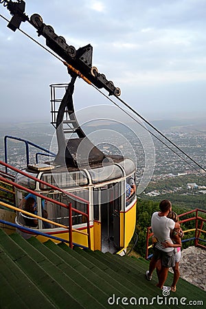 Mashuk mountain cableway. Pyatigorsk, Russia Editorial Stock Photo