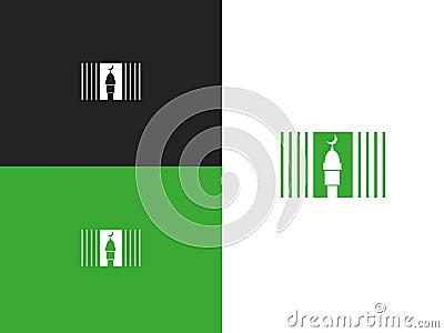 Masjid logo template design. Muslim faith symbol Vector Illustration