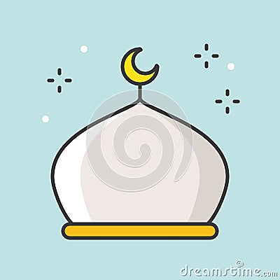 Masjid or mosque icon Vector Illustration