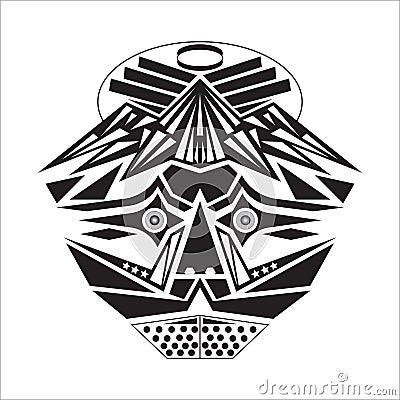 Mask with a basic shape, and in black and white Vector Illustration