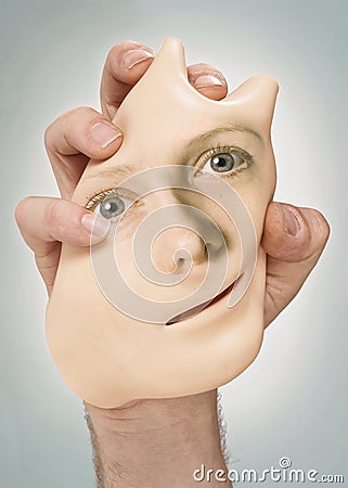 Mask with human face Stock Photo